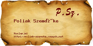 Poliak Szemőke névjegykártya